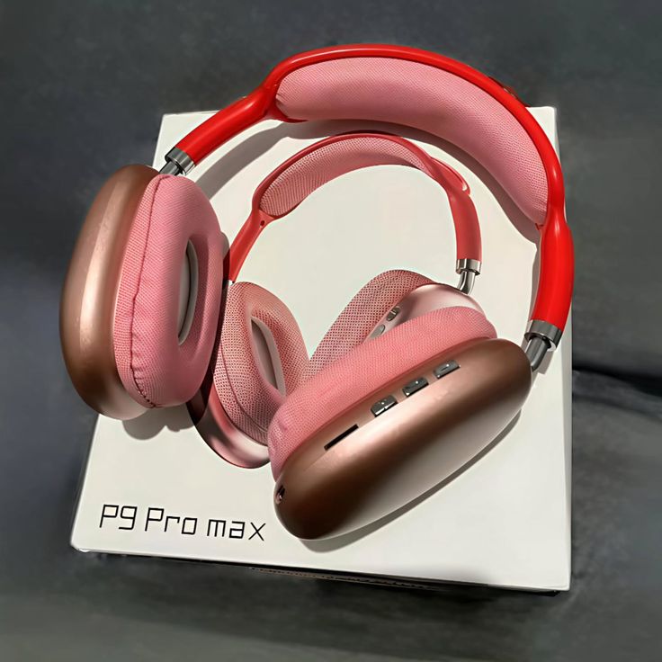 P9 Pro Max Wireless Bluetooth Headphones - Pink/Red