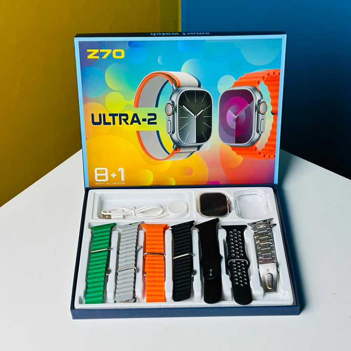 Z70 Ultra-2 Smart Watch (8+1 Straps) - Silver