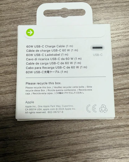 Apple USB-C 60W Charge Cable 1m - White (Braided)