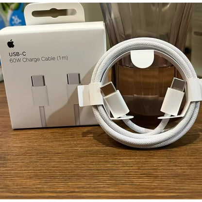 Apple USB-C 60W Charge Cable 1m - White (Braided)