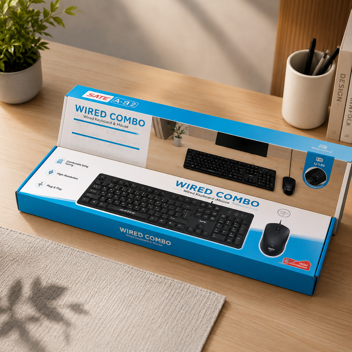 Mikuso KB-C012 Wired Keyboard & Mouse Combo - Black