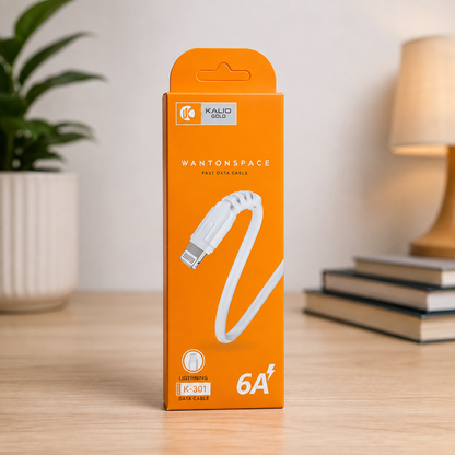 Wantonspace K-301 Lightning Fast Data Cable 6A Quick Charging - White