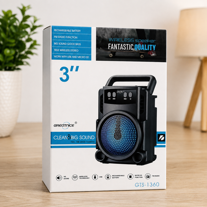 Greatnice GTS-1360 3" Portable Bluetooth Speaker