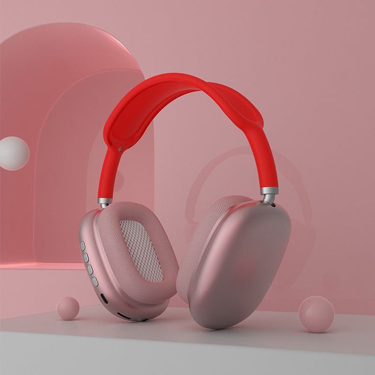 P9 Pro Max Wireless Bluetooth Headphones - Pink/Red