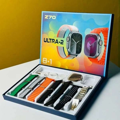 Z70 Ultra-2 Smart Watch (8+1 Straps) - Silver