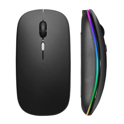 Enet 2.4GHz Wireless RGB Mouse - Rechargeable, Silent Click - Black