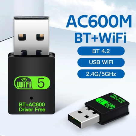 Haysenser MC-600BT WiFi 5 + Bluetooth 5.0 USB Adapter