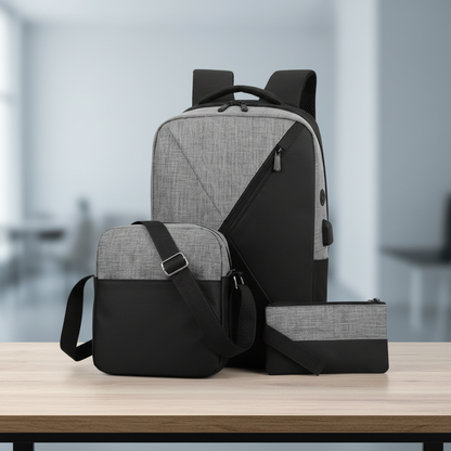 3-in-1 V-Design Laptop Backpack Set