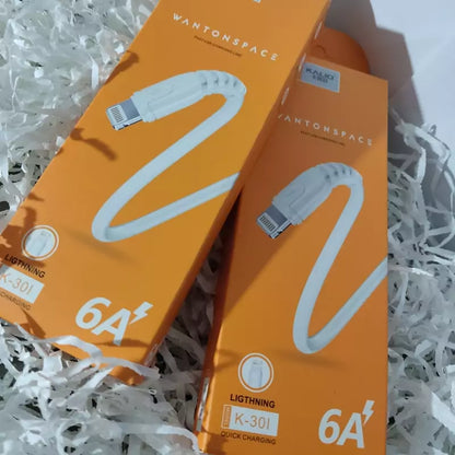 Wantonspace K-301 Lightning Fast Data Cable 6A Quick Charging - White