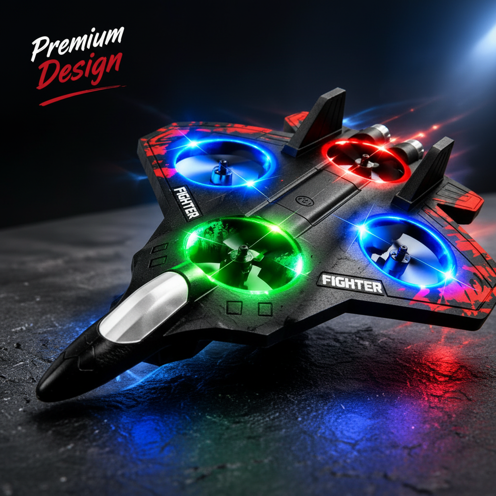 RC Fighter Jet Drone Premium Design with LED Lights