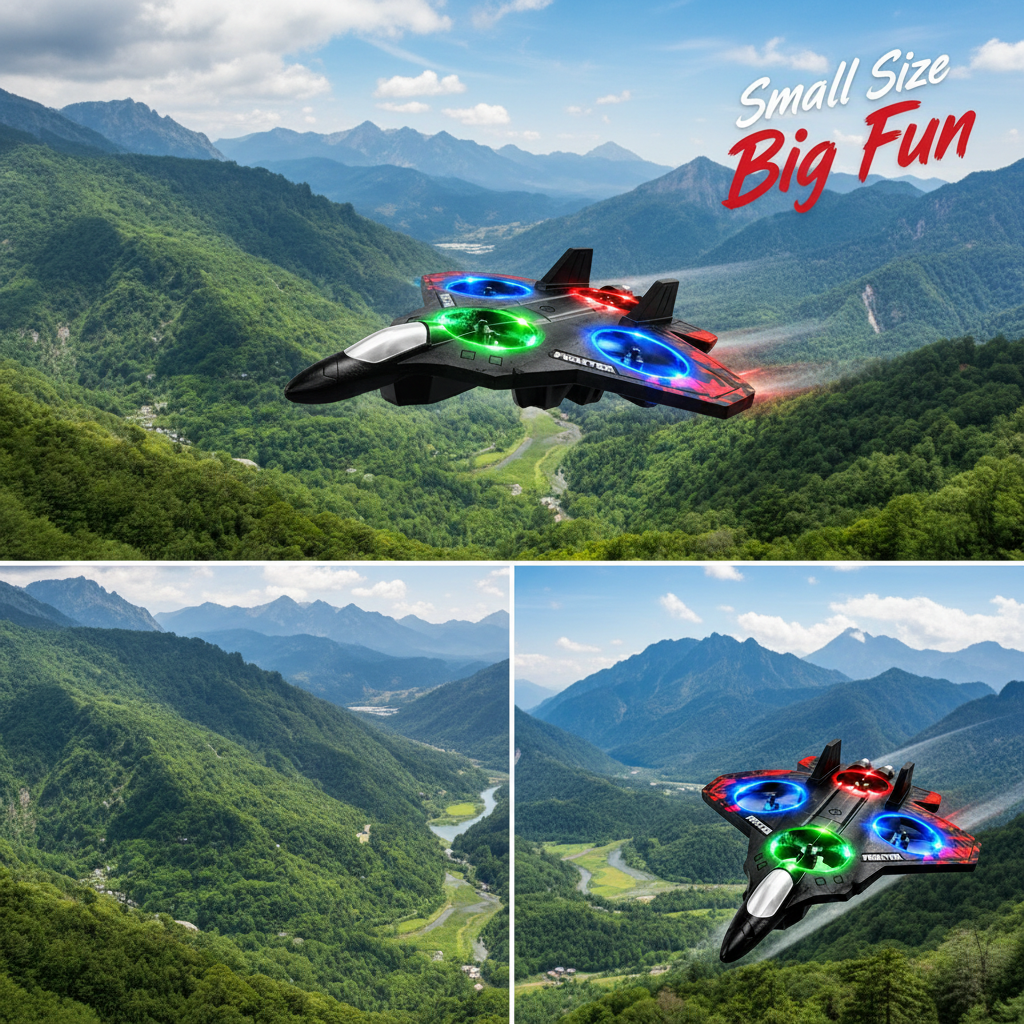 RC Fighter Jet Drone Small Size Big Fun outdoor flying